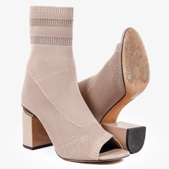 Alexander Wang Peep-Toe Cat Sock Booties in Nude - Picture 1 of 9
